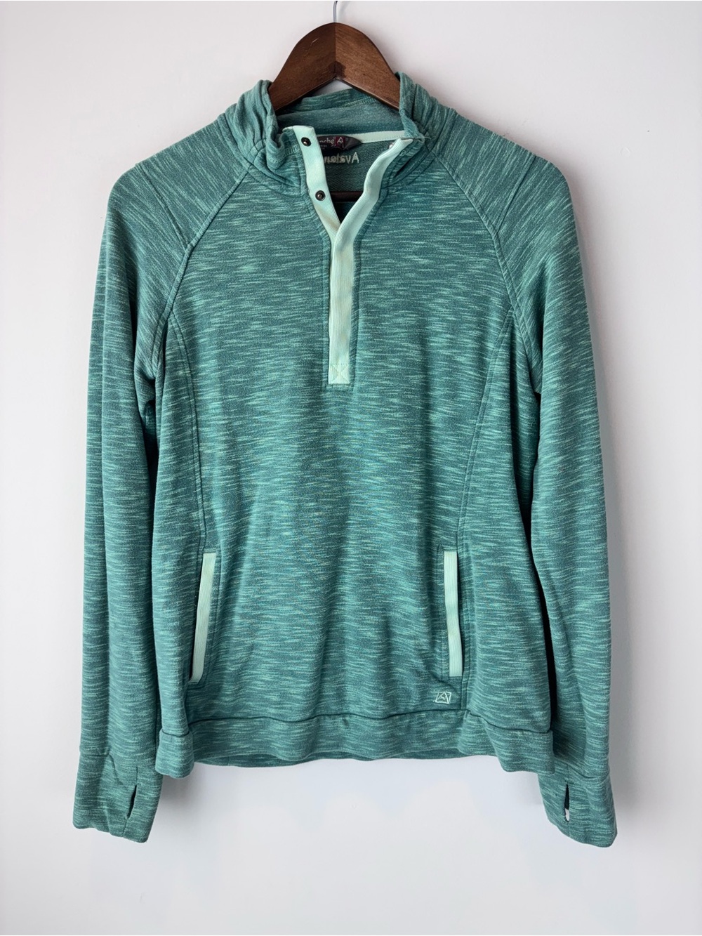 Women’s Avalanche Teal Heathered Half Zip Pullover Sweatshirt M